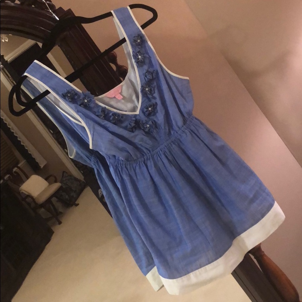 Lilly Pulitzer Blue and White Sleeveless Top